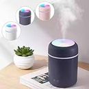 HVG TRADERS Colorful Cool Mini Cute Humidifier USB 300ml Portable with 7 Colors 2 Fog Mode Ultra Quiet Suitable for Home Car Bedroom Office (H20)