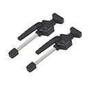 Woodworking Jig, Labor Saving PA6 GF30 Soft Rubber Woodworking Quick Clamps 2PCS Durable Ergonomic Handle Black Adjustable for Chipboard (19mm)