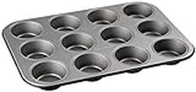 Zenker Energy Muffin Tray for 12 Muffins Non-Stick Classic Silver / Anthracite Length 38.5 cm