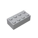 Classic Building Bricks 2 x 4 100 Piece, Compatible with Lego Parts 3001, Creative Play Set - 100% Compatible with Lego and All Major Brick Brands(Colour: Light Grey)
