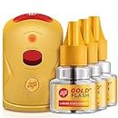 Good Knight Gold Flash Liquid Vapourizer | Mosquito Repellent Combo Pack | Machine + Pack Of 3 Refills (45Ml Each)