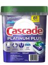 Cascade Platinum Plus Dishwasher Pod| Detergent Action Pacs Dish Pods| 81 Count