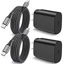 Super Fast Charger Type C, JUNVANG 2Pack 25W USB C Wall Charger Fast Charging Block + 2 X 6FT Braided Long USB C to C Cable for Samsung Galaxy S24/S24+/S24 Ultra/S23/23 Ultra/S22/ S21 FE/S20/Note 20