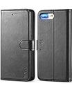 TUCCH Case for iPhone 8 Plus, Wallet Case for iPhone 7 Plus, Folio Style Premium Leather Flip Cover with Card Slots Magnetic Closure Stand Shockproof Case Compatible with iPhone 7Plus 8Plus - Black