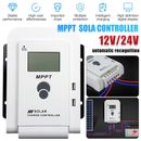 12/24V MPPT Solar Panel Regulator Battery Charge Controller LCD Auto Dual USB UK