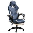 SEGEDOM Gaming Chair with Footrest and Massage Lumbar Support, Ergonomic Computer Gamer Chair, Office Video Game Chairs with Adjustable Height and Backrest (Blue)