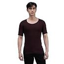 Amul Comfy Men's Innerwear Regular Fit Half Sleeves 100% Cotton Vest (Coffee Brown Color)