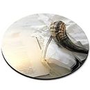 APSRA Round Mouse Mat - Jewish Prayer Shawl Tallit Shofar Horn Jew #45443 Printed Rubber Mouse pad, Office Home Use, Non Slip