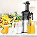 ADVWIN Electric Centrifugal Juicer, 200W Cold Press Slow Juicer Blender Compact Masticating Juicer Machine with Cleaning Brush, 2 Pulp Measuring Cups(350ml & 800ml), Stainless Steel Strainer for Juice