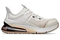 Shoes for Crews Gia, Women's Nano Composite Toe (NCT) Work Shoes, Slip Resistant, Water Resistant, White/Beige, 7.5