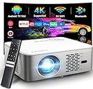 Netflix Projector, Cibest Projector Built in Google Android TV, WiFi Bluetooth Native 1080P Projector, 4K Home Movie Projector with YouTube/Prime Video, Outdoor Projector with Autofocus, Zoom Function