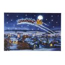 24x16" CHRISTMAS NIGHT LIGHTED PRINT Santa Reindeer IT LIGHTS UP NEW RAZ 4155105