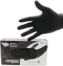 S&G Black Nitrile Gloves Disposable Latex-Free Multipurpose Gloves for Cleaning, Mechanic, Cooking | 3 Mil - 100 | Small