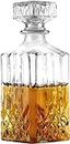 BLISSBORN Glass Bottle, Decanter, Decorative Decanter, Antique Decanter, Antique Wine Bottle, Whisky Bottle, Rum Bottle, Storage Container for Liquor, Whisky, Vodka, Scotch, Wine - Transparent