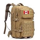 MEWAY 42L Military Tactical Backpack Large Army Rucksacks Bag Outdoors Hiking Daypack Hunting Backpacks（Khaki）