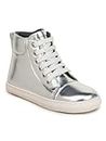 toothless Kids Girls Silver Boots-Silver (8-9 Years)