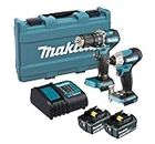 Makita DLX2414ST 18V Li-ion LXT Combo Kit Complete with 2 x 5.0 Ah Batteries and Charger Supplied in a Plastic Case