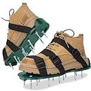 Lawn Aerator Shoes for Grass, Free-Installation Grass Aeration Shoes with Heavy Duty Spiked Aerating Sandals Adjustable Strap Spike Aerator Shoes Soil Yard Aerator Tool for Yard Patio Lawn Garden
