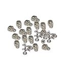 Trimming Shop Plastic Skull Head Studs with Base Pin for Leathercraft, Clothing Decoration, DIY Projects, Punk & Goth Accessories (18mm x 10mm, Silver, 100pcs)