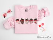Valentines Day Shirt, Chocolate Covered Strawberries, Womens Valentines Day