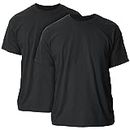 Gildan Mens Ultra Cotton T-Shirt, Style G2000, Multipack T Shirt, Black (2-Pack), Large US