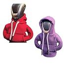 Hoodie Car Gear Shift Cover, 2PCS Universal Gear Shift Hoodie, Funny Knob Hoodie, Car Shifter Hoodie Sweatshirt, Shifter Knob Hoodie Cover, Car Accessories Interior for Most Vehicle Decor Red+Purple