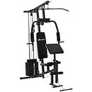 Soozier Multifunction Home Gym System, Workout Station with 99Lbs Weight Stack, for Full Body Exercise