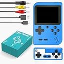 Tiny Tendo™ 400 Games Rechargeable Tinytendo Handheld Console Supports TV Output and Two-Player Mode Built-in 400 Games for Kids and Adults (Blue)