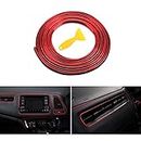 Car Interior Moulding Trim, 16.4ft/5M Universal Car Gap Fillers Automobile Moulding Line Decorative Accessories DIY Flexible Strip Garnish Accessory with Installing Tool - Red