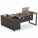 Latitude Run® Ella-Jae L-Shape Desk Wood/Metal in Black/Brown/Gray | 29.52 H x 55.11 W x 23.62 D in | Wayfair D72EB6C976AE4465BB267095BD3FD1E9
