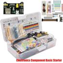 Electronic Component Starter Kit Wires Breadboard Buzzer LED Trans Set w/ Box