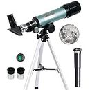 Mijiaowatch Telescope for Kids, 50mm Aperture 360mm Astronomical Telescope 90X Zoom HD Outdoor Monocular Space Telescope Portable Refractor Spotting Scope with Tripod for Kid/Adult/Beginner (50mm)