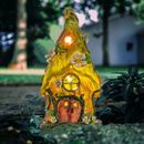 Garden Ornaments Solar Fairy House Green Flower Outdoor LED Lawn Decorative Gift