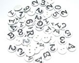 100 200 Cut Out Resin Buttons 13 mm Novelty Random Mix JobLot Letters & Numbers