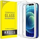 JETech Full Coverage Screen Protector for iPhone 12/12 Pro 6.1-Inch, Tempered Glass Film with Easy Installation Tool, Case-Friendly, HD Clear, 3-Pack