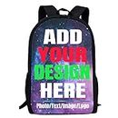 Lraggxod Custom School Backpack for boys girls, Personalized Backpack Add Your Photos Text Logo Men Women, Customized 17Inch Student Bookbag for Travel, Work and School