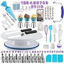 RFAQK 230PCs Cake Decorating Kit with Baking Supplies Cake Turntable, Piping Bags and Tips, Modeling Tools, Plunger Cutters, Cake Scrappers, Pastry Bags Cake Decorating Supplies