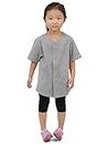 Hat and Beyond Kids Baseball Jersey Button Down T Shirts Active Uniforms, 5ksa02_heather Gray, XX-Small