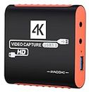 Capture Card for Nintendo Switch with 4K Pass-Through, USB3.0 1080P 60FPS HDMI Video Cam Link Game Capture for Streaming, Work with Xbox PS4 PS5 PC DSLR for OBS Twitch Live Broadcasting and Recording