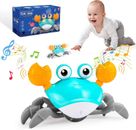 Juguete musical de cangrejo gateando, juguetes para bebés de 0 a 6 meses