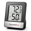 ThermoPro TP49B Hygrometer Temperature Sensor with Large Digital View Humidity Meter with Temperature and Humidity Sensor Room Thermometer for Baby Humidity Monitor for Greenhouse Cellar Garage