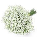 Uhky – Lot de 6 branches de fleurs gypsophiles artificielles au toucher réaliste pour fête de mariage, arrangement floral, décoration d'intérieur (blanc)