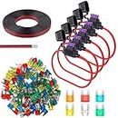 5 Packs 16 AWG Fuse Holder ATC/ATO in-Line Automotive Blade Fuse Holder with 60Pcs Small Car Fuses 5A 10A 15A 20A 25A 30A and 3.2Ft 2 Pins Electric Wire