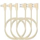 3 Pack Apple MFi Certified iPhone Cable Right Angle Lightning Cable (6/6/10FT) Nylon Braided 90 Degree Charging Cord Charging Data Sync For iPhone 13/12/11/11Pro/Xs Max/X/8/7/Plus/6S/6/SE/5S iPad Gold