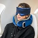 ComfyCozy Luxury Travel Pillow And Silky Plush Eye Mask | Essentials For Airplane Flight Holiday Sleeping | Memory Foam Neck Shoulder Pain Pillows Support | Ergonomic Orthopedic Men Women Sleep Set