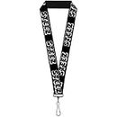 Buckle Down Women's Lanyard-1.0"-Steez 3-d Black/White Key Chain, Multicolor, One Size