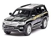 LONGMIRE Metal Pull Back Diecast Car 1:32 Land Cruiser Pull Back Car Model with Sound Light Boys Gifts Toys for Kids Pack of 1, Multicolor (Land Cruiser)