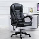Yivke Office Chair, Ergonomic Office Chair with Lumbar Back Support, Executive Desk Chair Big and Tall Office Chair 300lbs, Faux Leather Recliner Chair with Adjustable Height for Home Office, Black