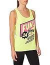 Zumba Women's Loose Graphic Print Dance Fitness Tank Activewear Workout Tops Tanktops, Poppin' Yellow, Small