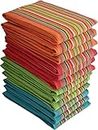 SAMI STUDIOS Kitchen Cleaning Towel Super Value Pack 100% Pure Cotton Towel Soft Absorbent Hand Towel Lunch Towel Daily Use Face Towel, Large Size 40 x 60 cm, Spanish Stripe (Set of 16 Pcs)